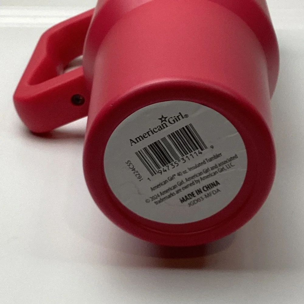 American Girl AG Star Red Insulated Tumbler Mug with Handle Lid and Straw 40oz